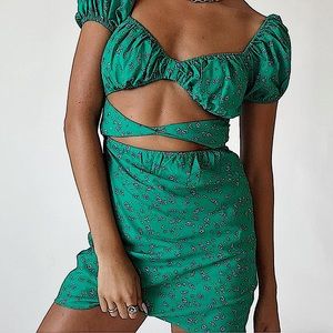 NWT Princess Polly Green Mini Dress Size 4